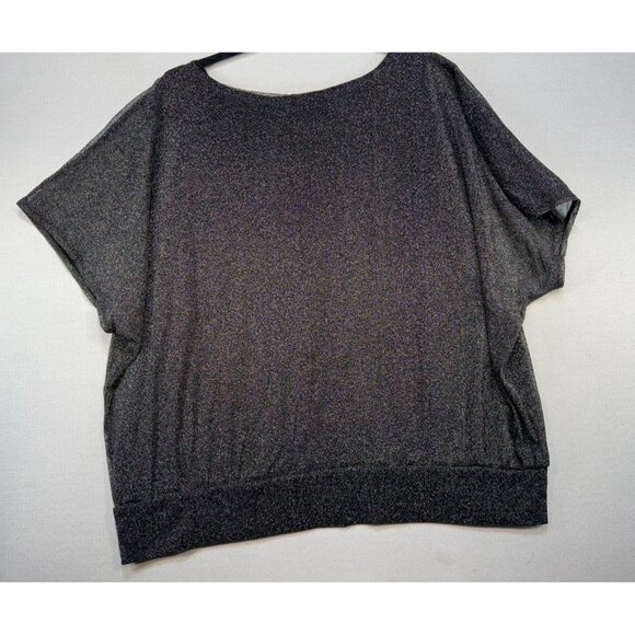 Lane Bryant Womens Metallic Knit Going Out Top Size 18/20 Black Gold Sheer - Picture 7 of 9